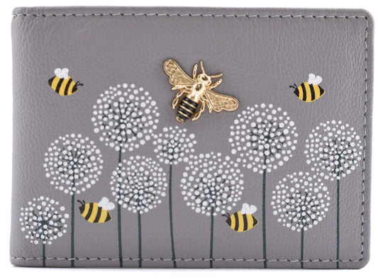 Moonflower ID/Card Holder with RFID Grey