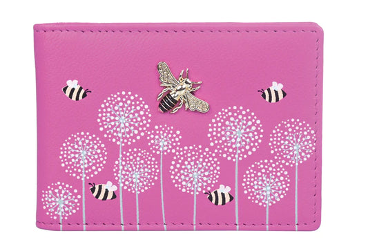 Moonflower ID/Card Holder with RFID Pink