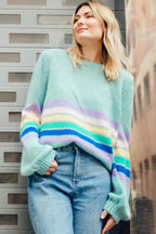 Essie Jumper - Aqua, Block Stripes