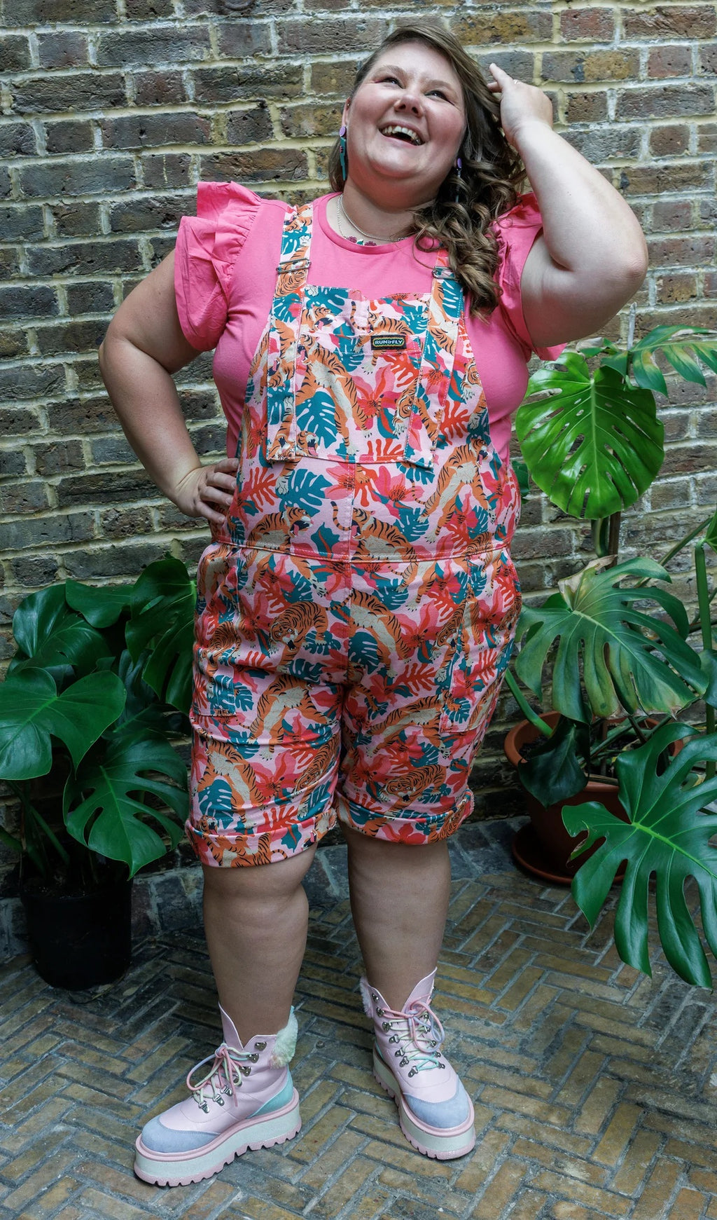 Tiger Lily Stretch Twill Dungaree Shorts