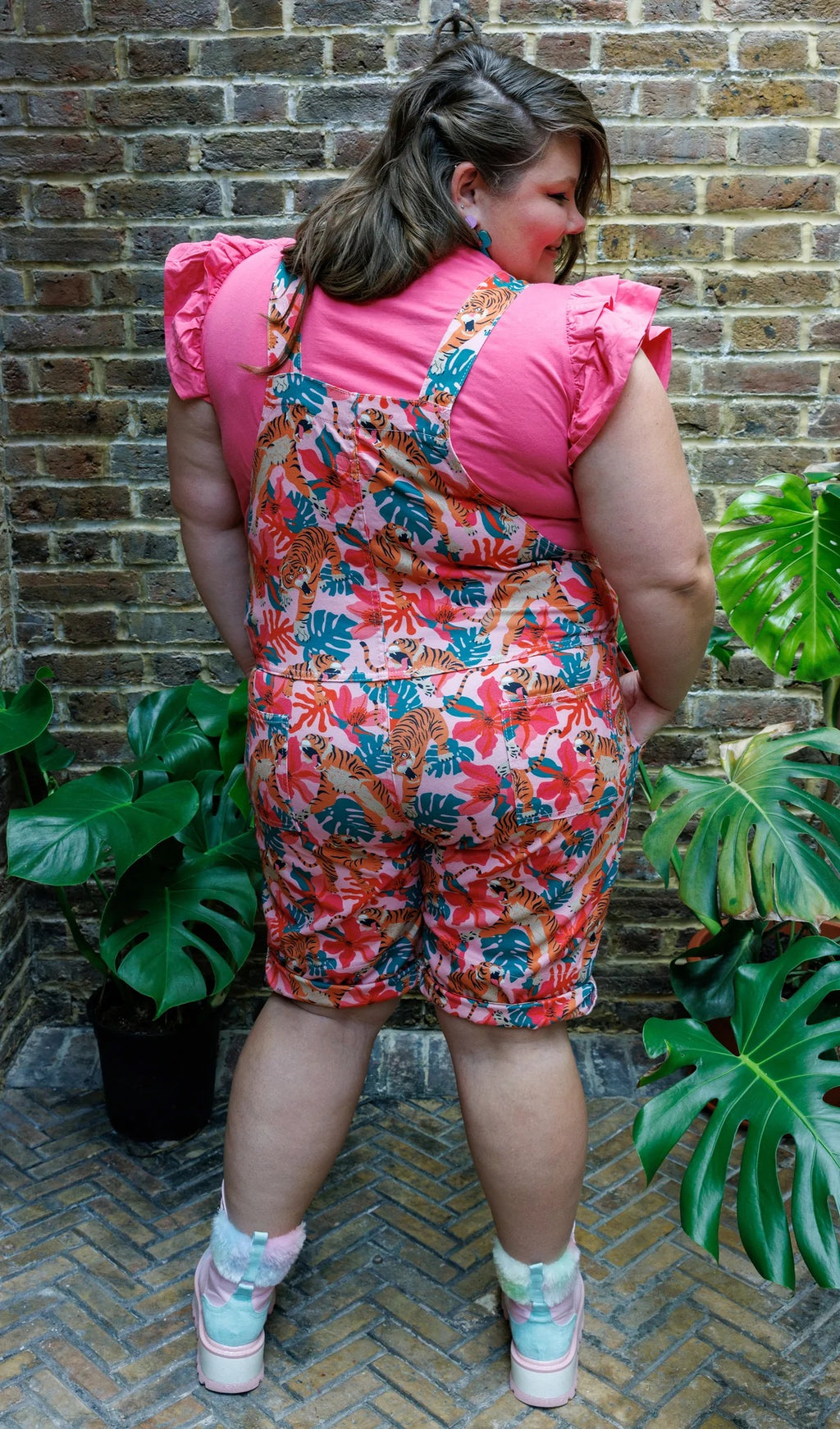 Tiger Lily Stretch Twill Dungaree Shorts