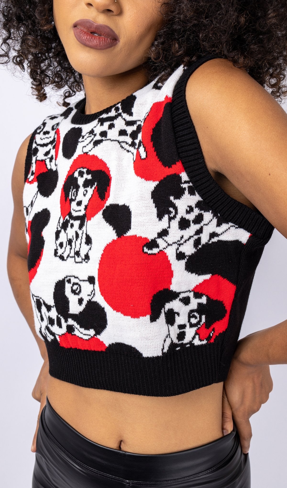 Seeing Spots Dalmatian Knitted Tank Top