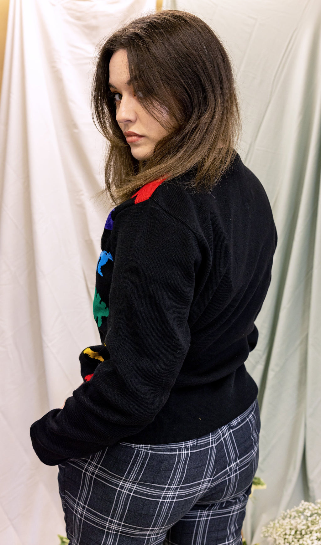 Rainbow Dinosaur Mash Up Jumper