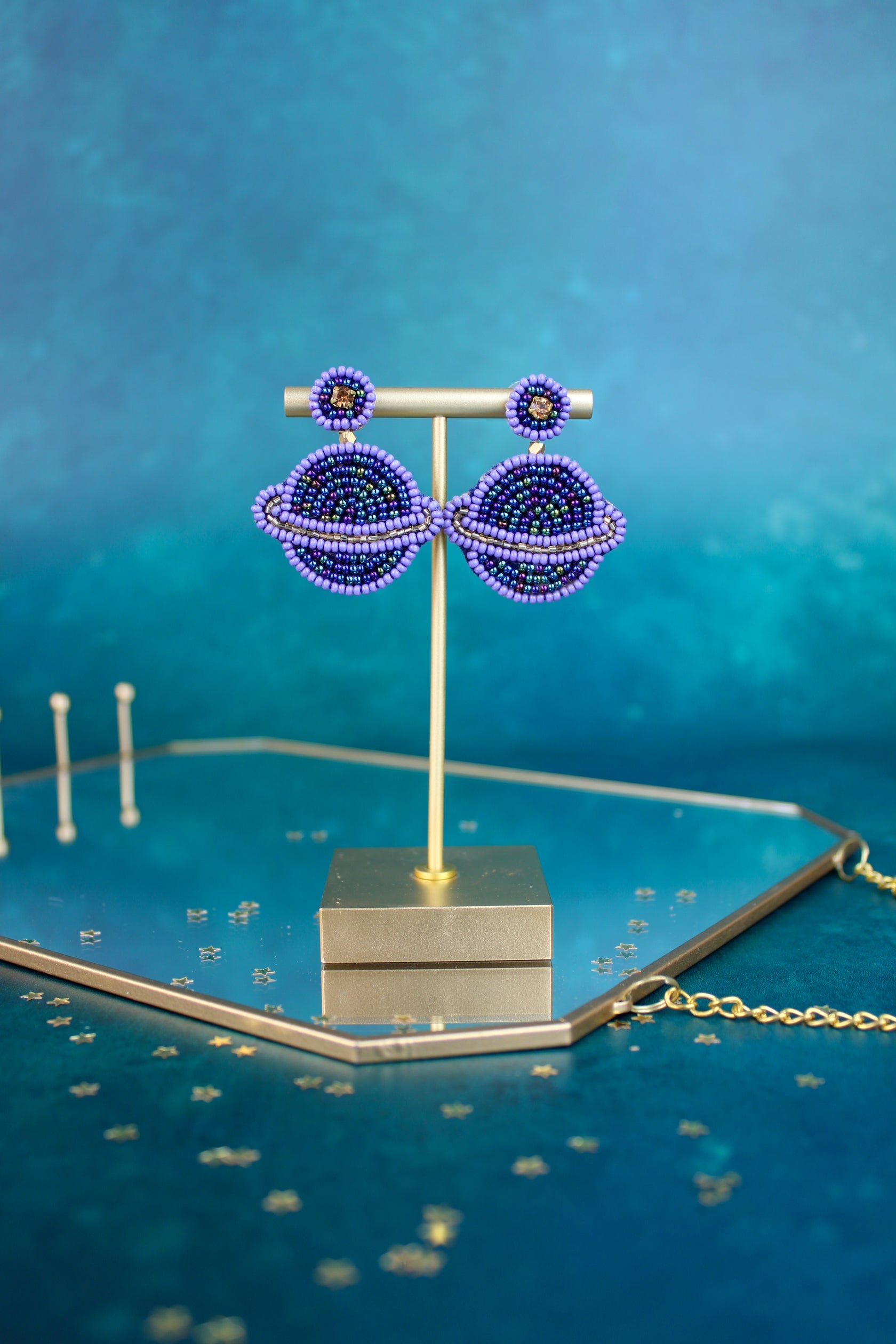 Planet Beaded Earrings