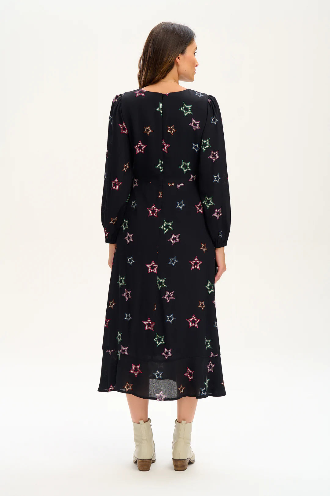 SugarHill - Bliss Midi Dress - Black, Rainbow Stars