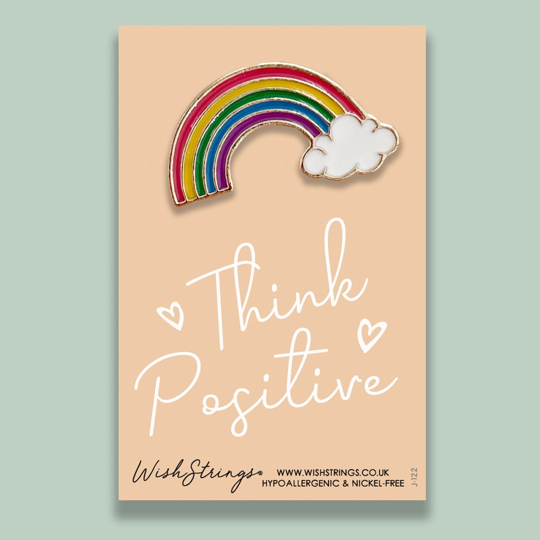 Think Positive Rainbow Pin Badge